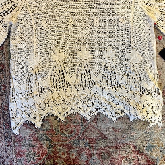 Bohemian Crochet and Lace Tunic- Size Petite Small - Picture 2 of 5